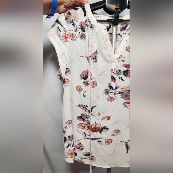 🌸 3/$25 🌸 fun2fun Cream Buttoned Polo Blouse with Cap Sleeves-Size XXL - Picture 9 of 10